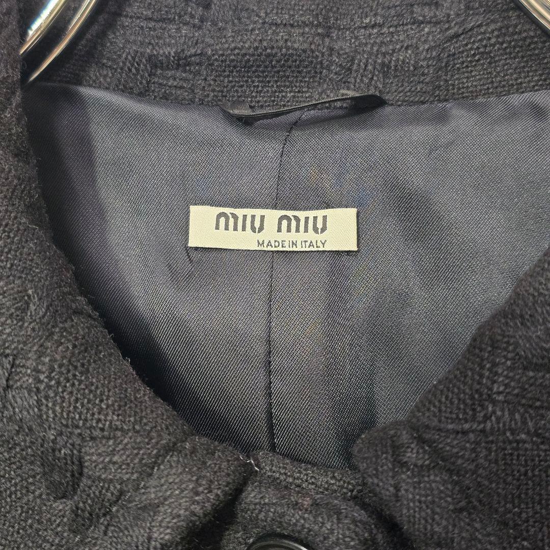 miu miu ミュウミュウ ジャガード織り ウールコート 42
