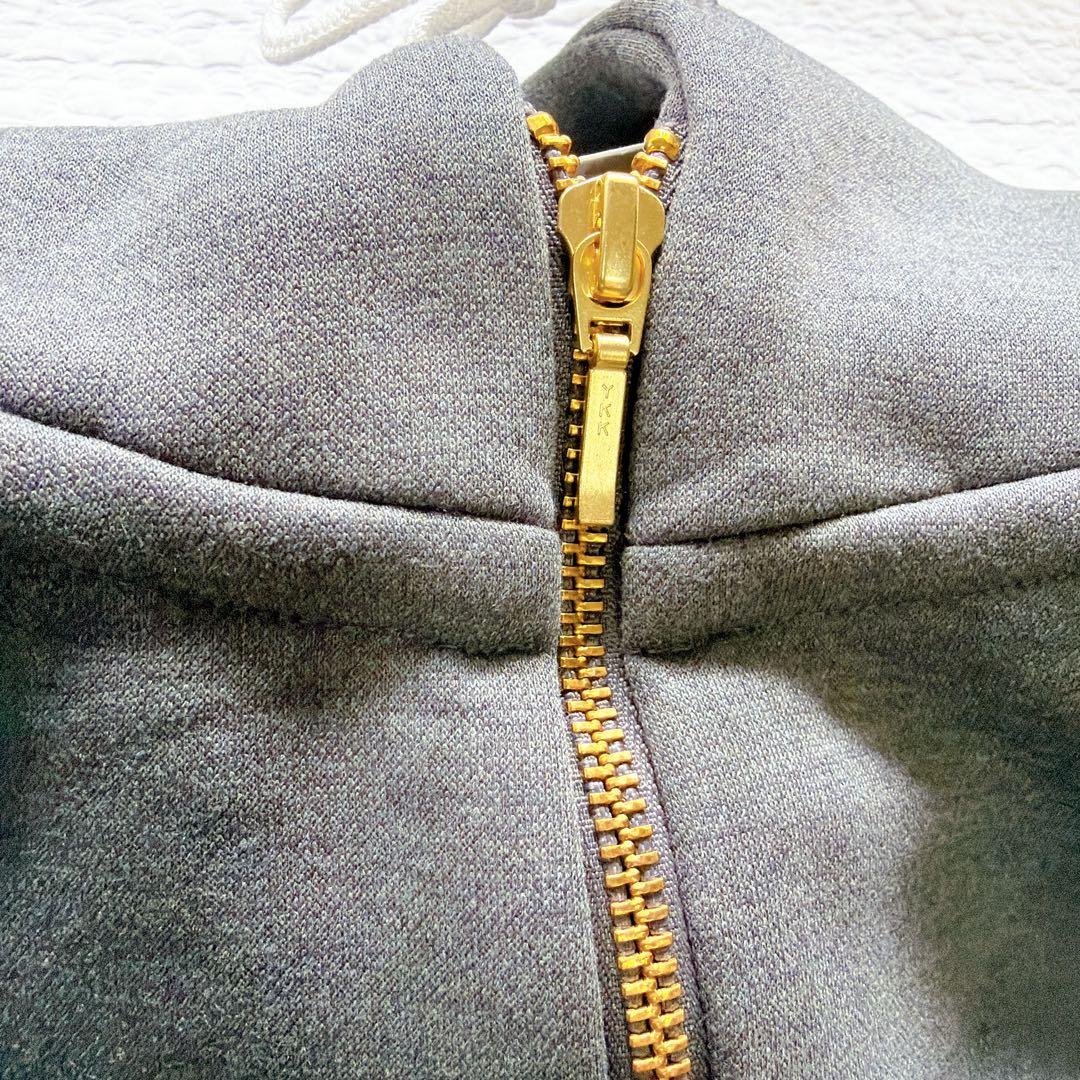 新品タグ付き⚑リブドロワ　スポンジダンボール ZIPパーカー　フリー　グレー