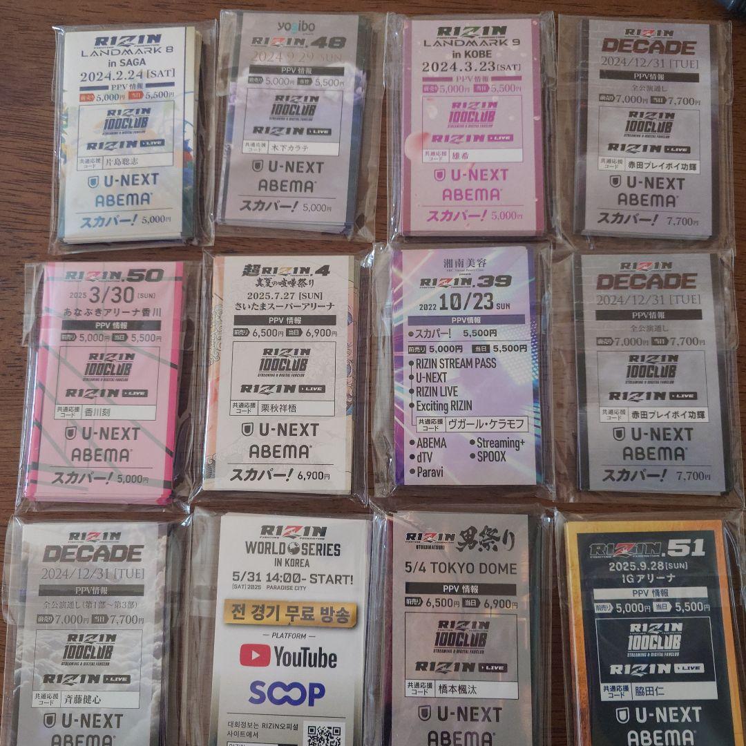 RIZIN ファンクラブ　選手カード