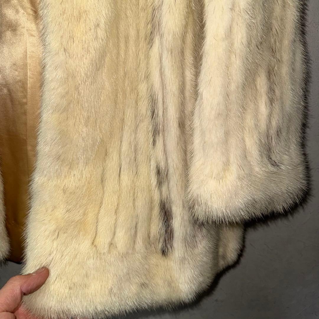 【美品】サファイアミンク　white mink ミドルコート　毛皮　M