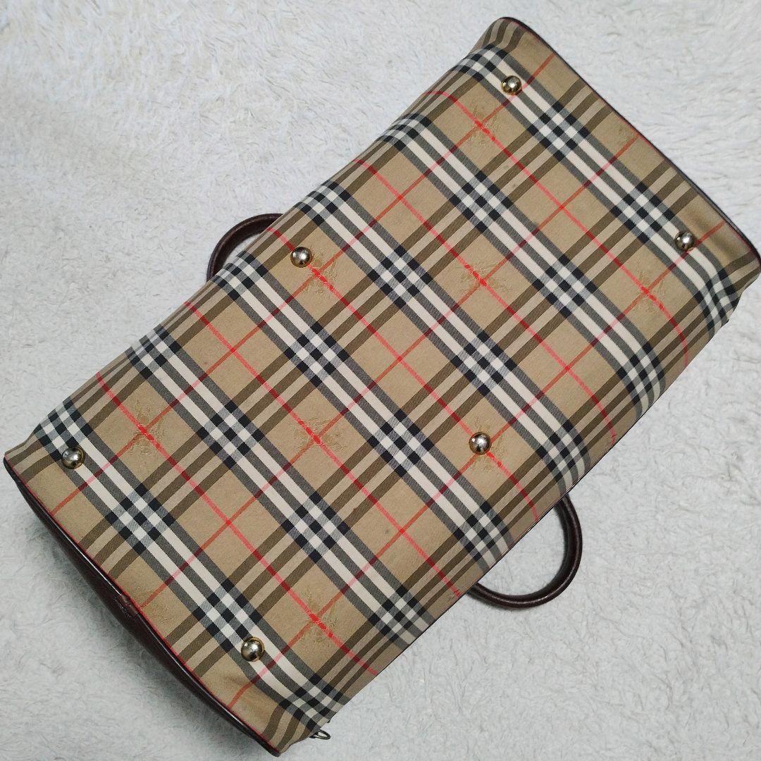 大容量 バーバリー 旅行バッグ ボストンバッグ ノバチェック シャドーホース