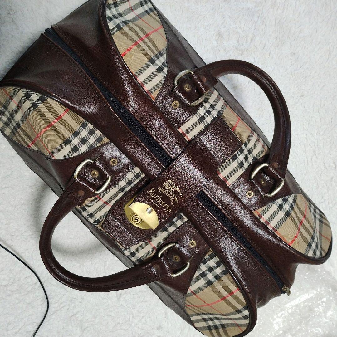 大容量 バーバリー 旅行バッグ ボストンバッグ ノバチェック シャドーホース