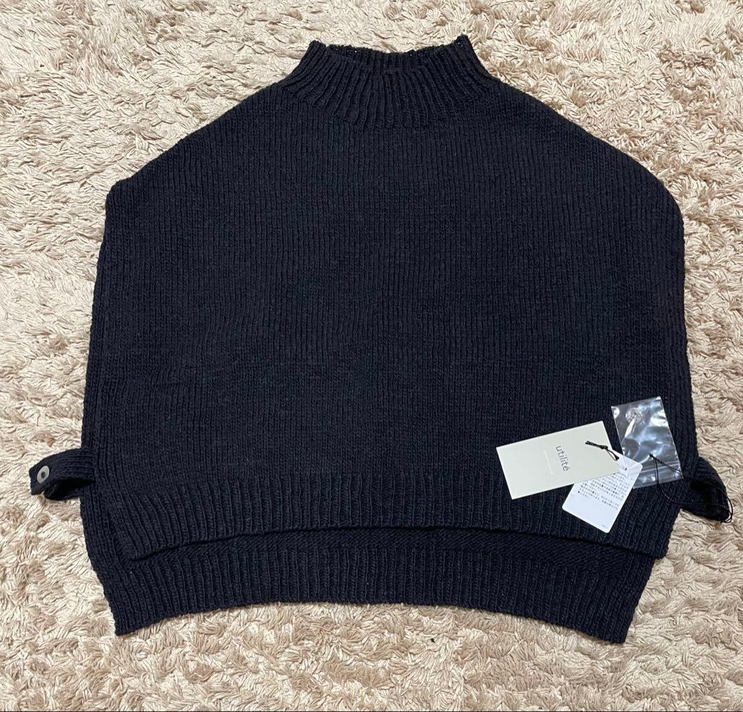 【試着のみ・タグ付き】utilite ユティリテ ペルーニットベスト　ブラック