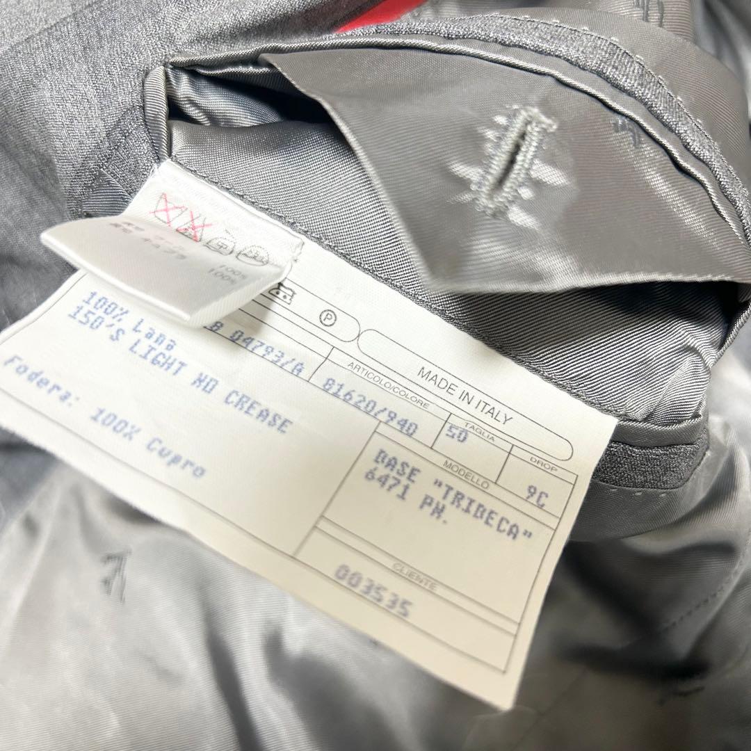 最高級美品　イザイア　ISAIA スーツセットアップ　グレー　グレンチェック