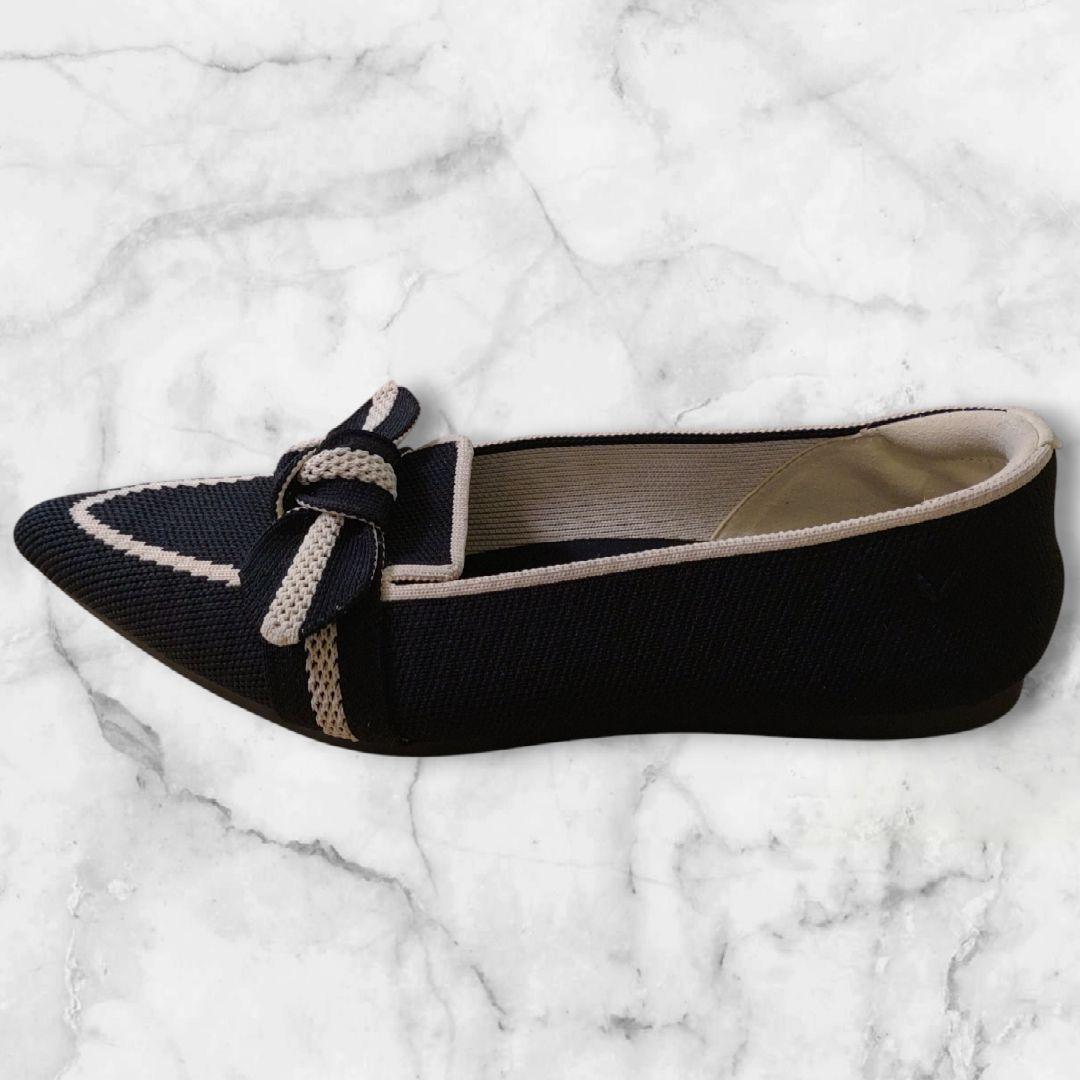 【極美品】VIVAIA Michelle ポインテッドトゥ リボン付きローファー