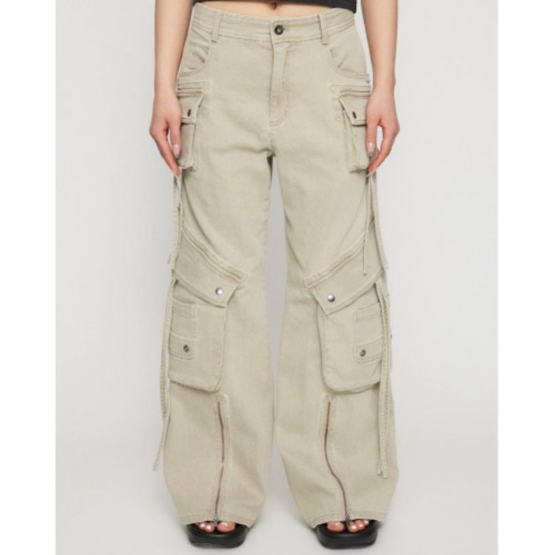 LAGUAGEM ラグアジェム ワイドフレアカーゴ パンツ デニム