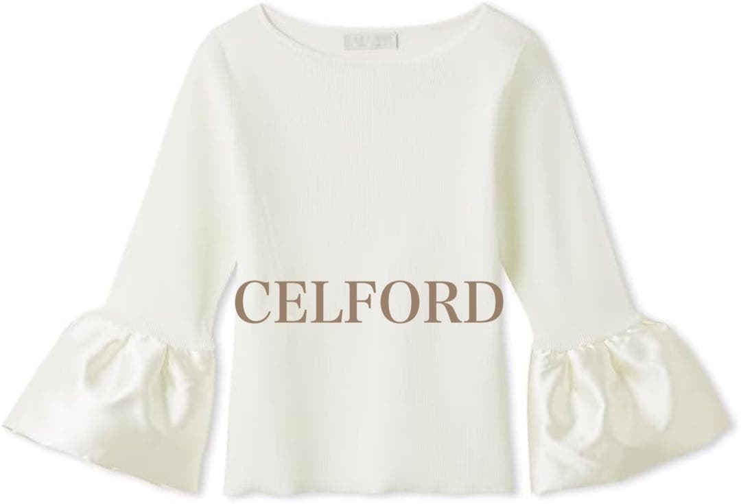 セルフォード CELFORD ベルスリーブリブニットプルオーバー 38