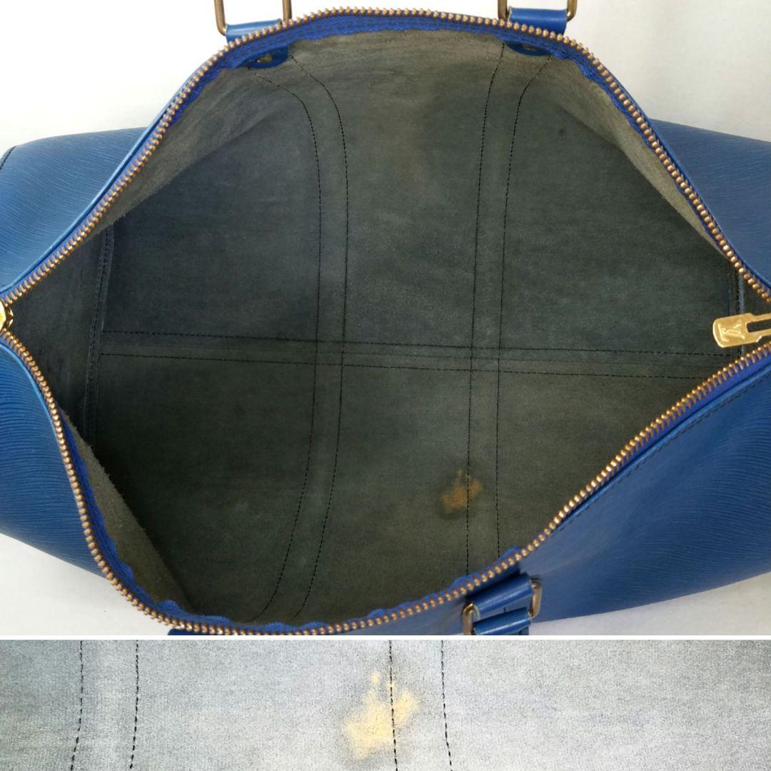 ルイヴィトン エピ キーポル45 トレドブルー ボストンバッグ 青 旅行かばん