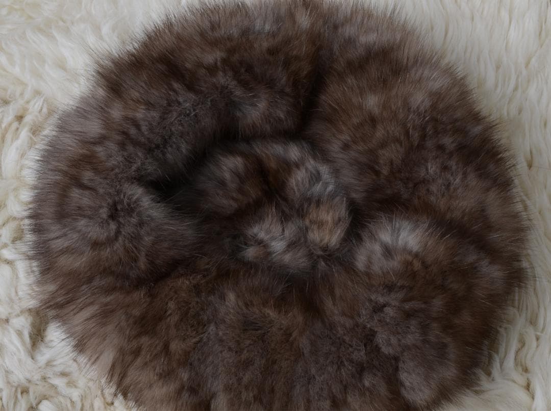 ★新品 限定★上品なセーブルの編込みベレー帽 /レデイース毛皮ファー