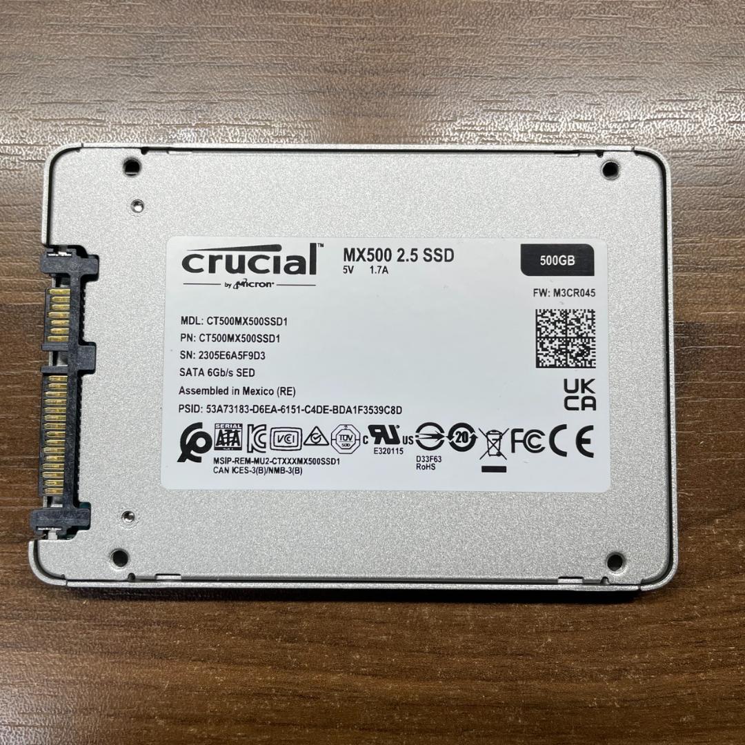 【極上・使用151h】Crucial MX500 500GB｜健康98%
