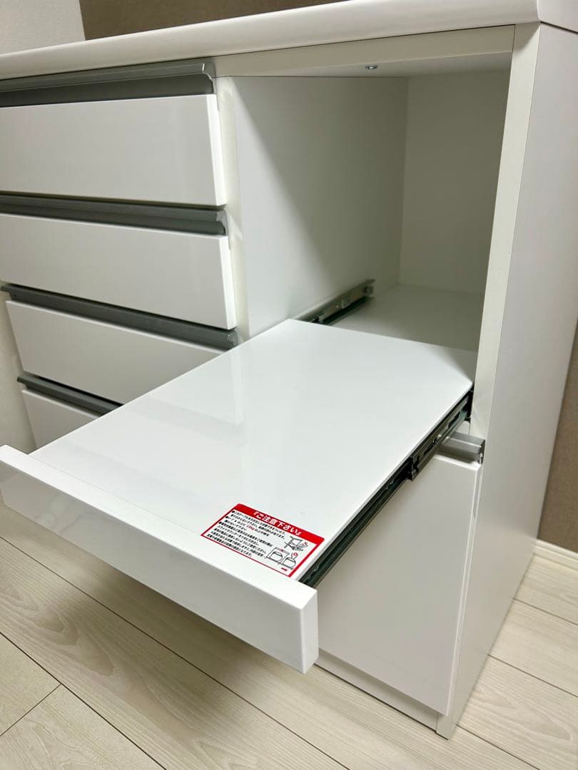 【美品】キッチンカウンター（レジューム 90QH-R WH)