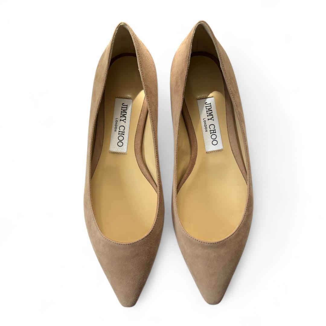 極美品 ジミーチュウ ROMY FLAT ベージュ 36.5 約23.5cm