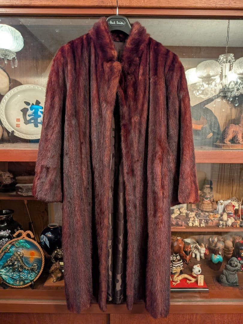 貴婦人の装い　最高級ウィーゼル毛皮ロングコート　オーダー品　呉服店購入