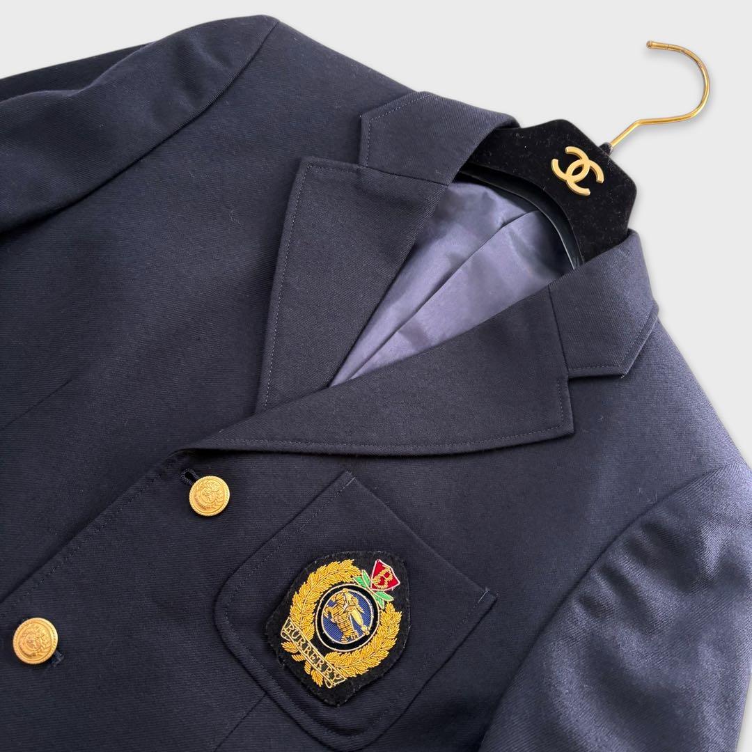 極美品 バーバリーロンドン セットアップ 紺ブレ プリーツスカート 卒業式