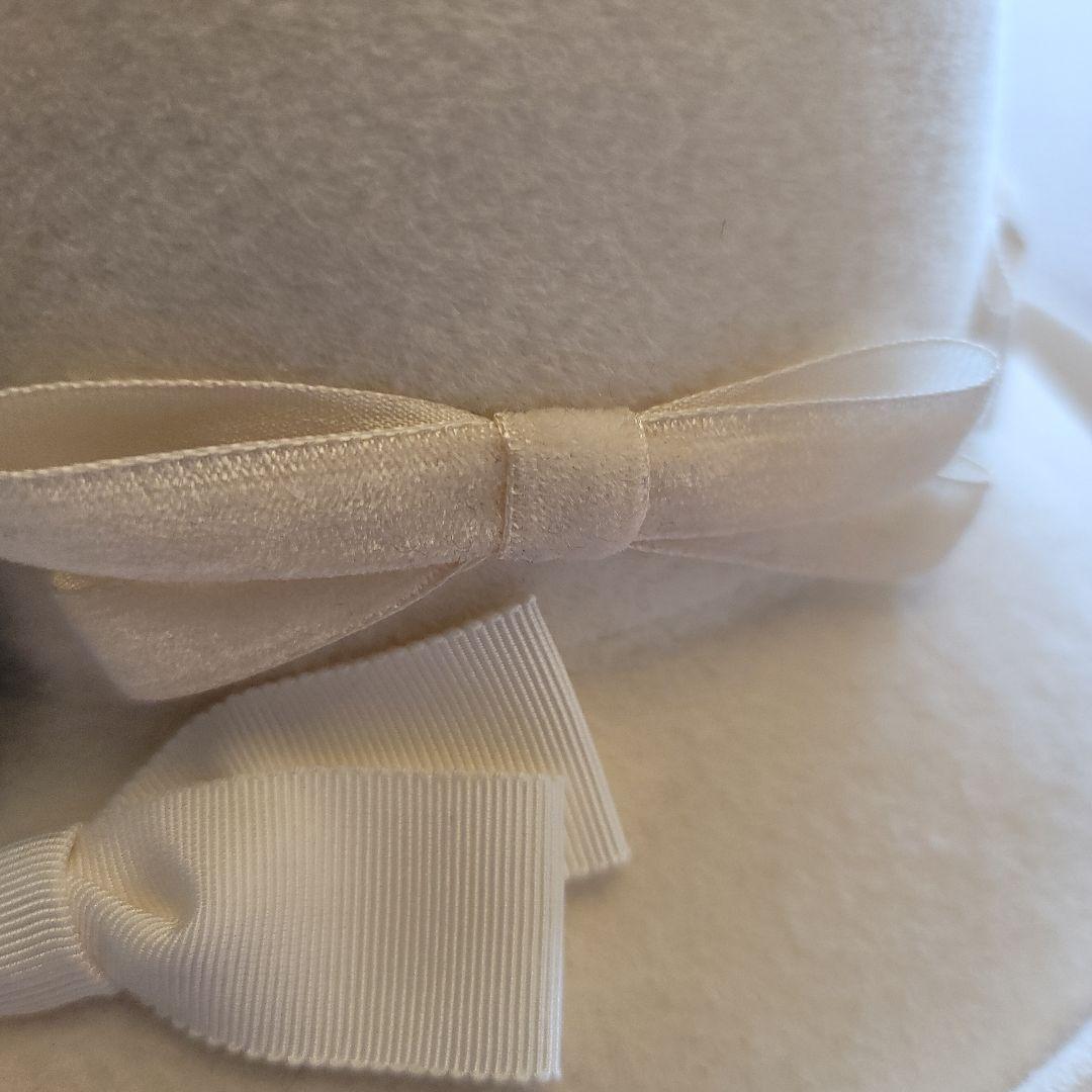 マキシン　リボンたっぷりホワイト帽 ⭐お箱無しのお値段です！