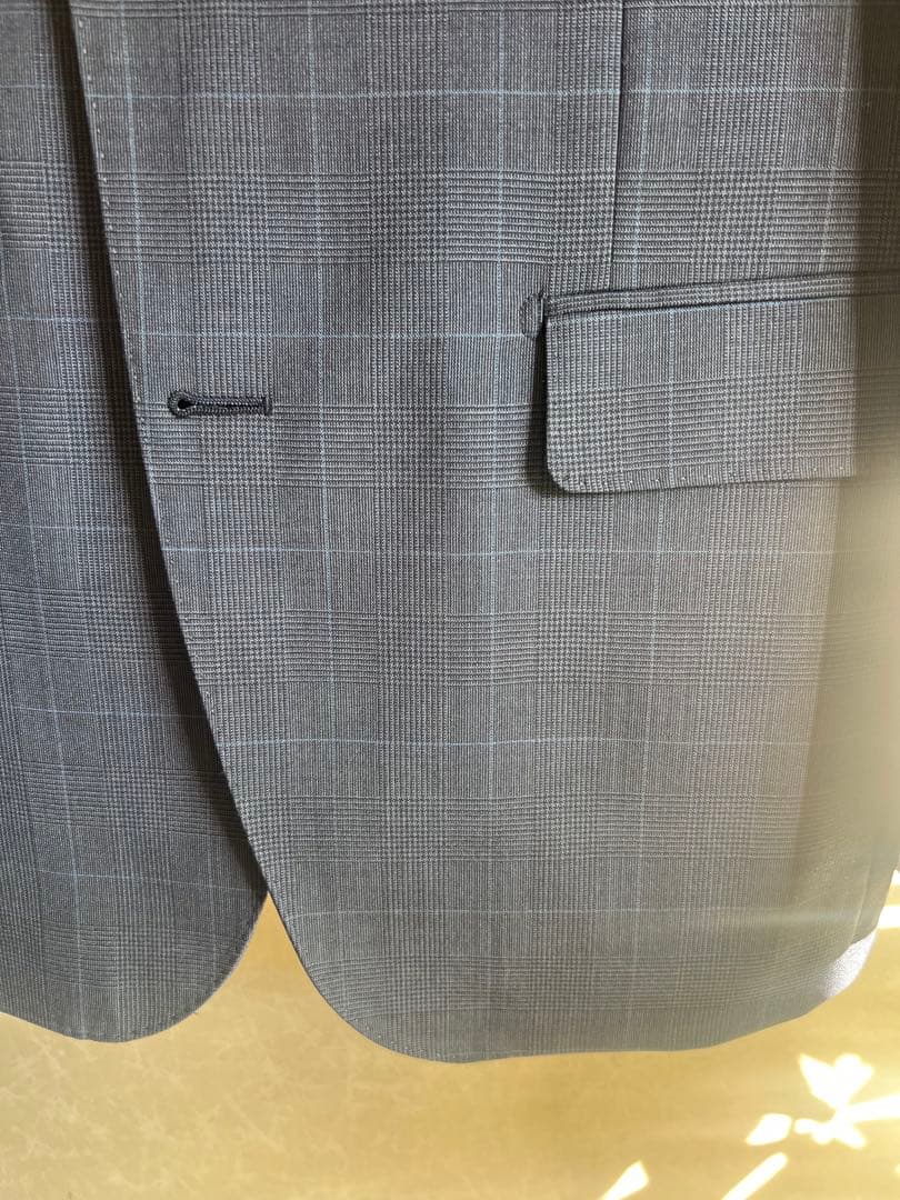 オンリー　ネイビーチェック柄 ビジネススーツ値下げ！