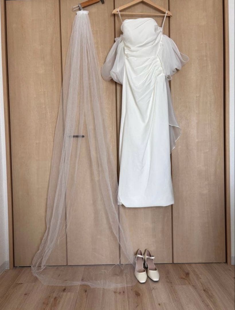 前撮り3点セット♡ドレス＋ベール＋パンプス　フォトウェディング