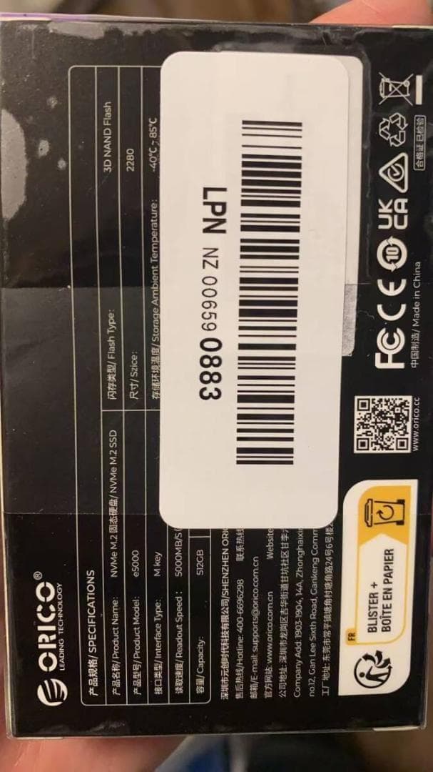 ORICO Y20M M.2 SATA SSD、4TB内蔵 SATA M.2