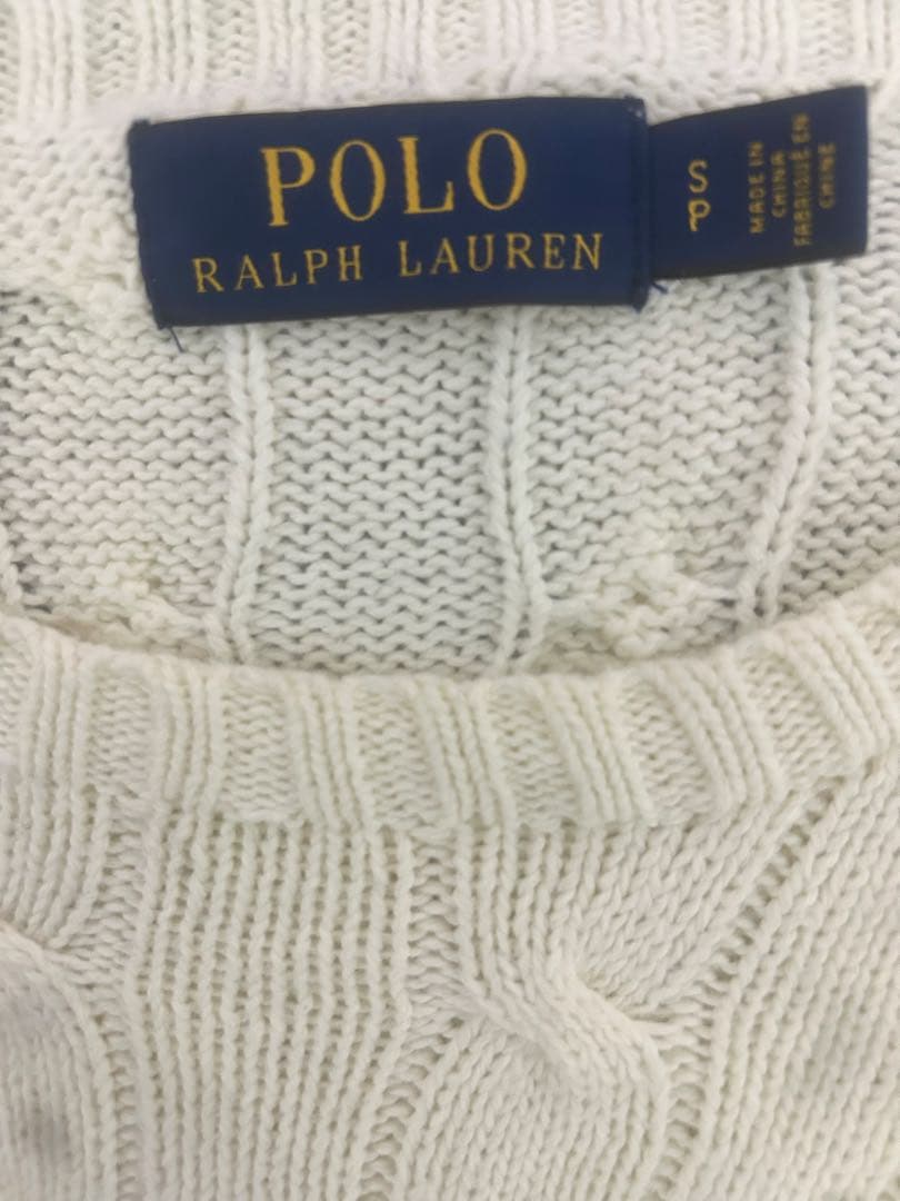 Polo Ralph Lauren ホワイト ケーブルニット S