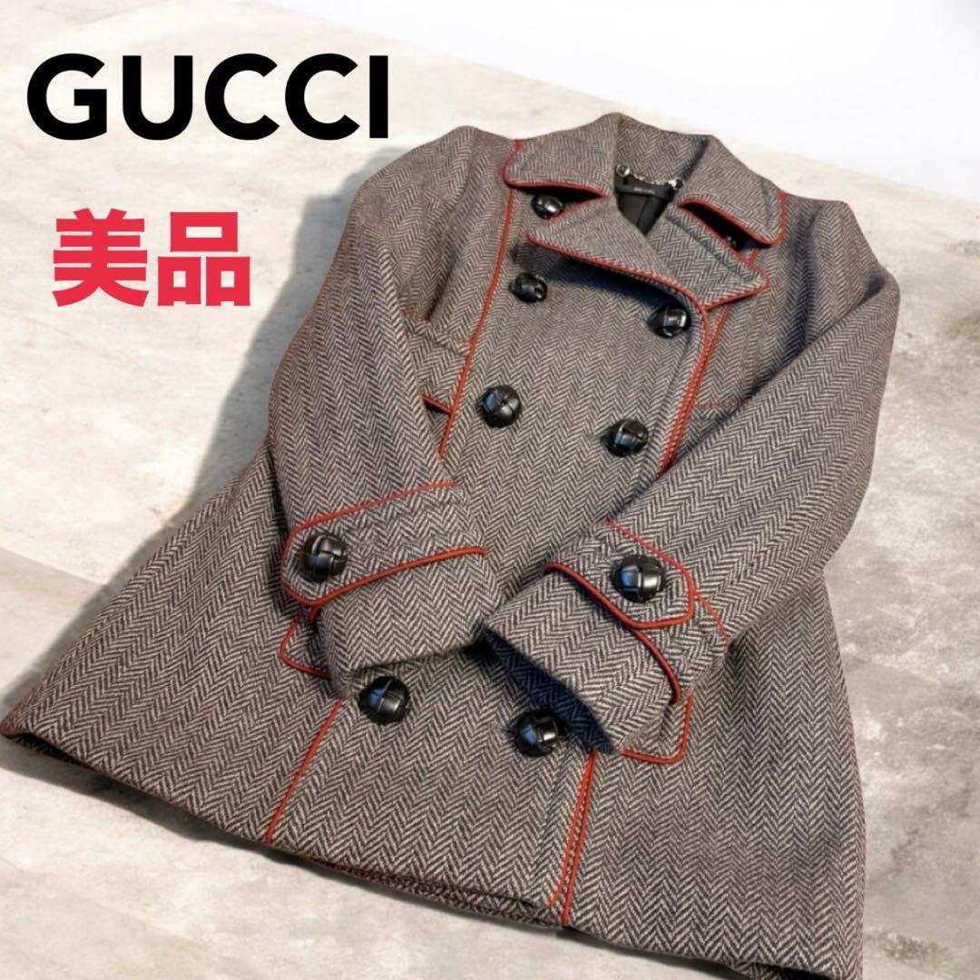 マリア★美品★GUCCI ヘリンボーン テーラードジャケット