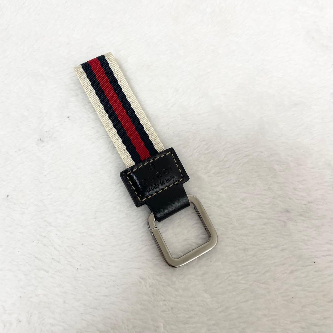 GUCCI グッチ　キーホルダー　キーリング　シェリーライン　キャンバス　本革