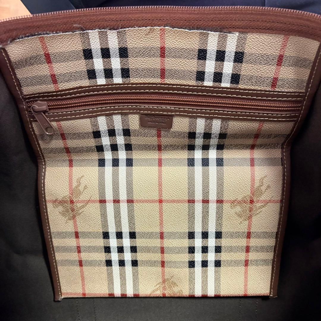 美品 バーバリー ボストンバック ノバチェック シャドーホース PVC 大容量