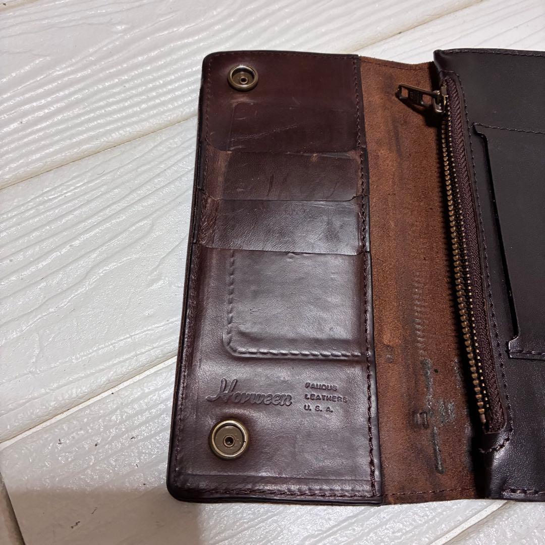 Sch￼ott ブラウンレザー ウォレットチェーン　ショット