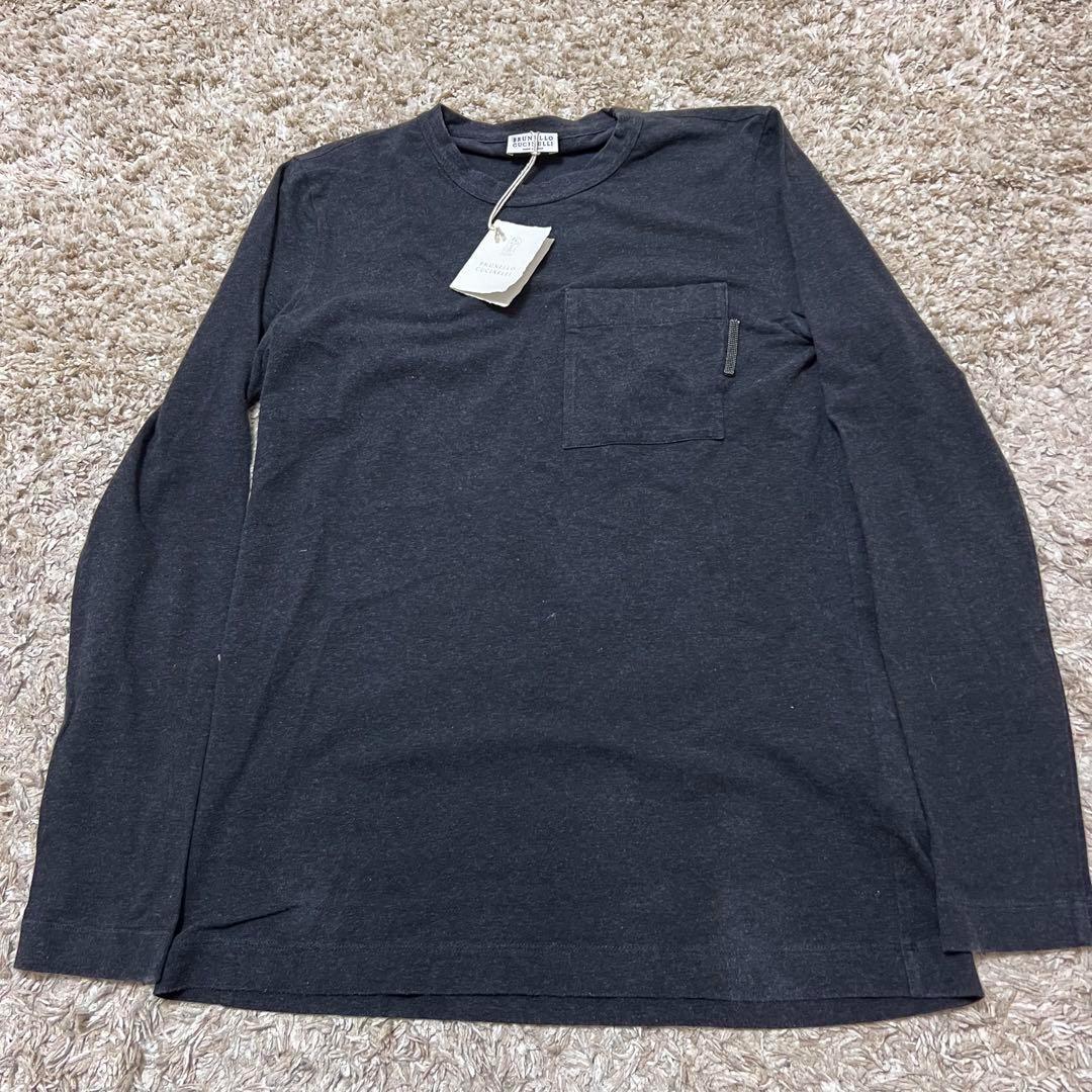 【新品タグ付き】ブルネロクチネリ　コットン グレー 長袖カットソー 定価半額以下