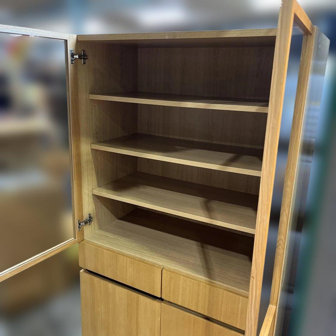 【MUJI 無印良品】◇◆食器棚◆◇木製◆◇耐震ラッチ付き◆◇タモ材