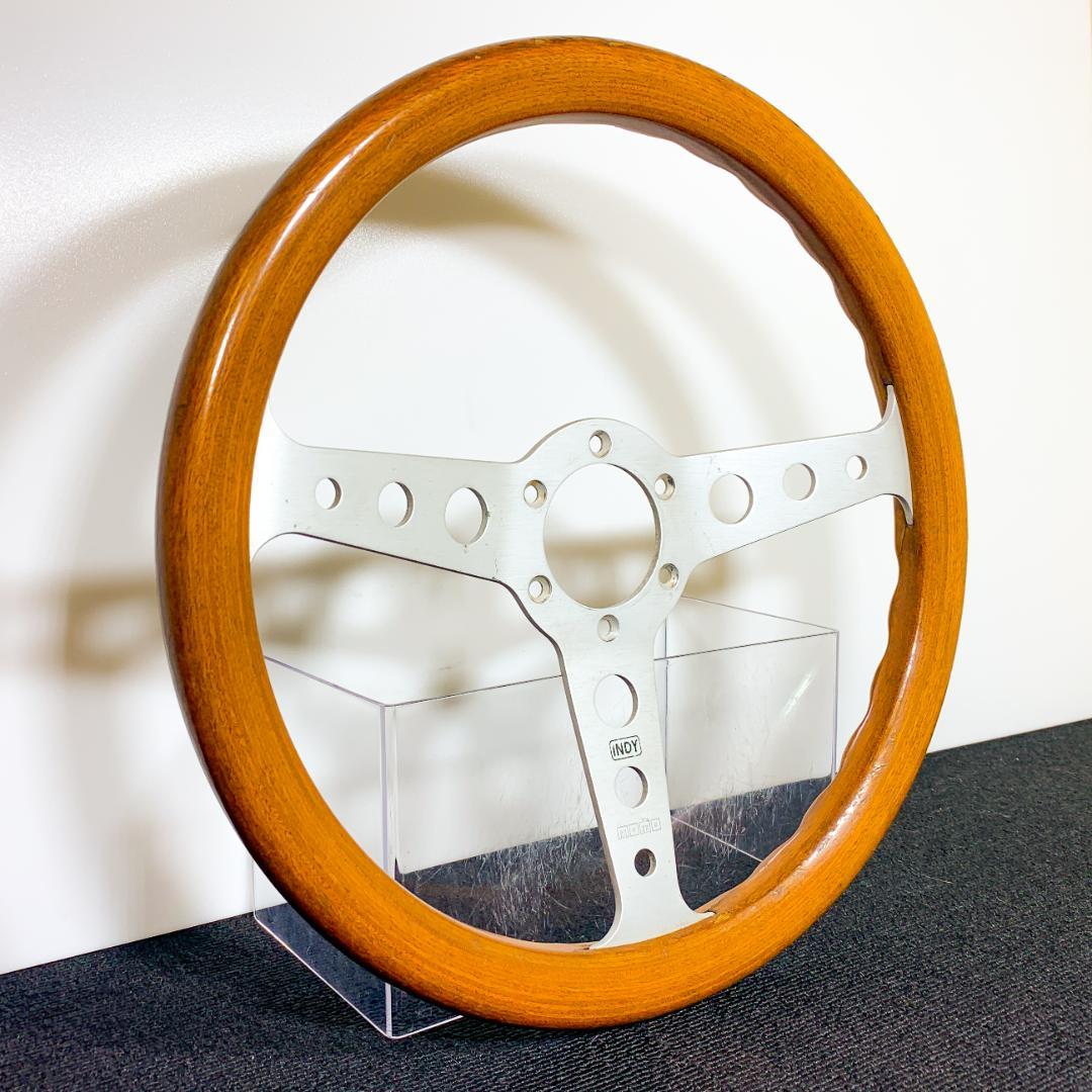 モモ INDY インディ ウッドステアリング 35パイ 1985年2月製 当時物