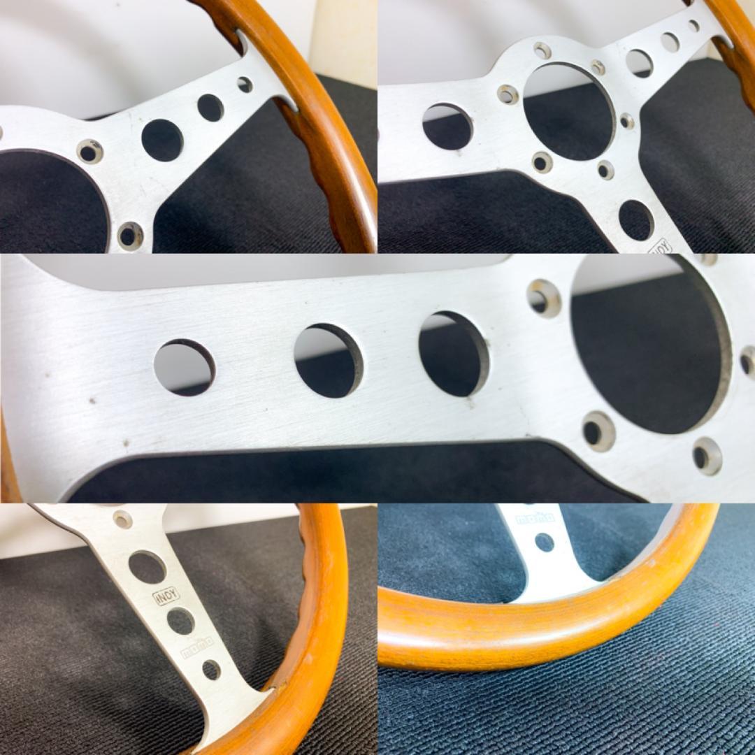 モモ INDY インディ ウッドステアリング 35パイ 1985年2月製 当時物