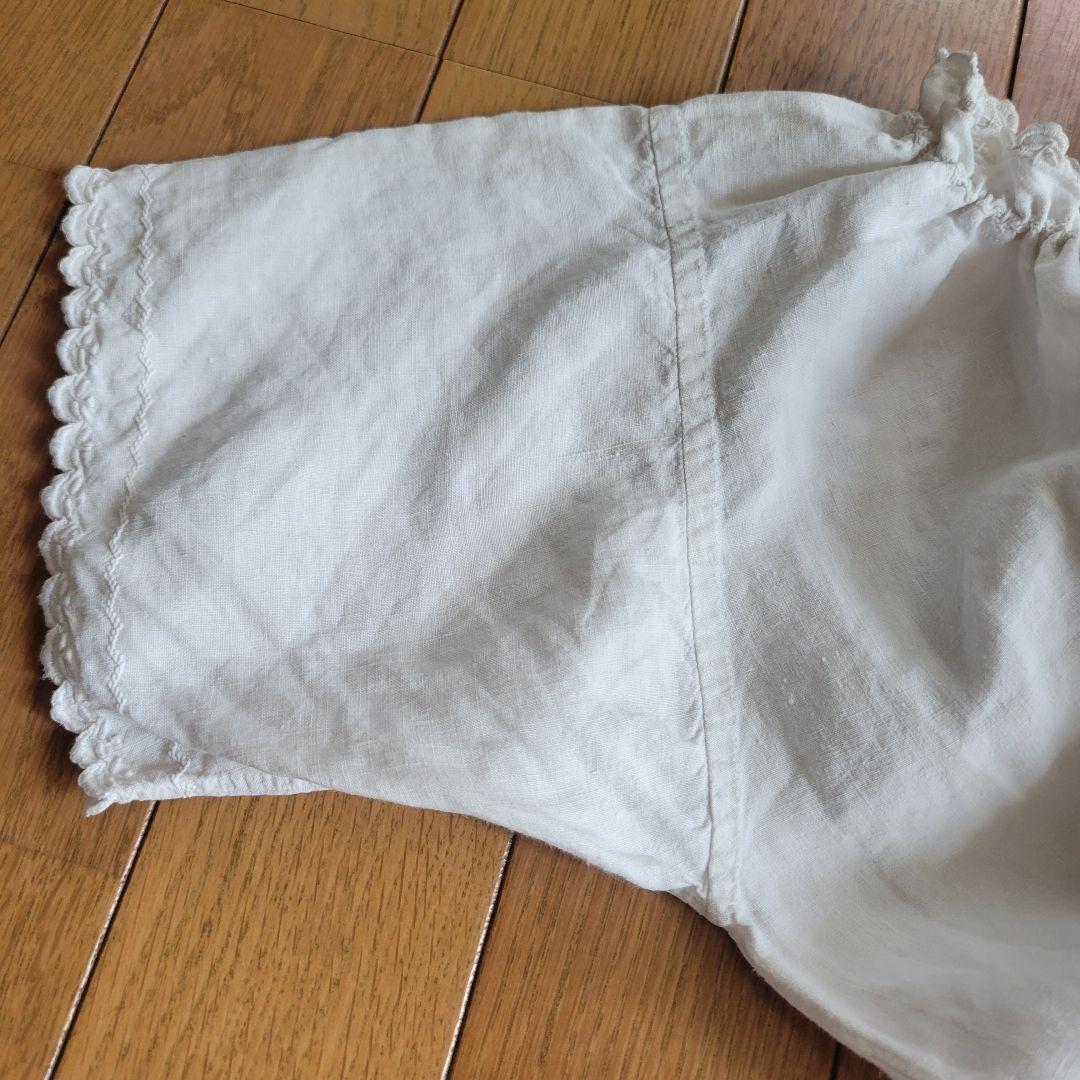 フランス　アンティーク　ワンピース　リネン　D