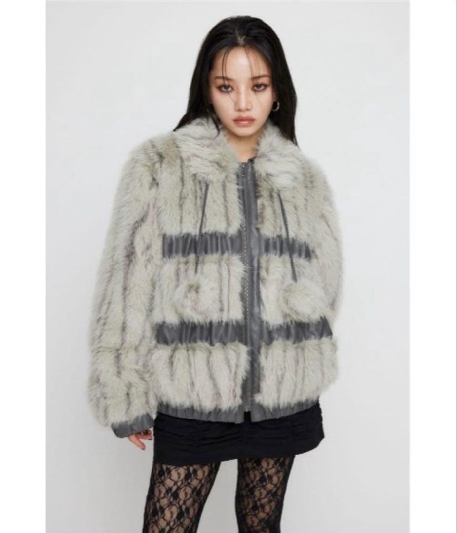 LAGUA GEM グレー ファーコート