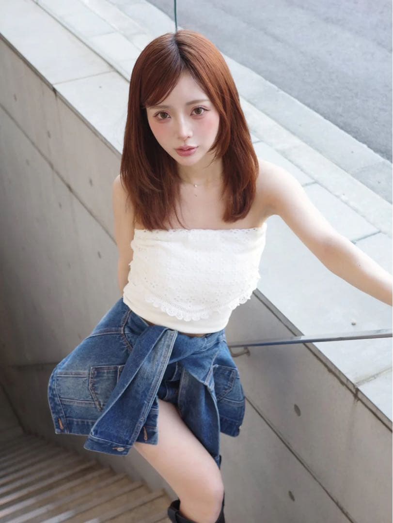 新品タグ付 ダーリッチ ドッキングデザインデニムショートパンツ M ブルー