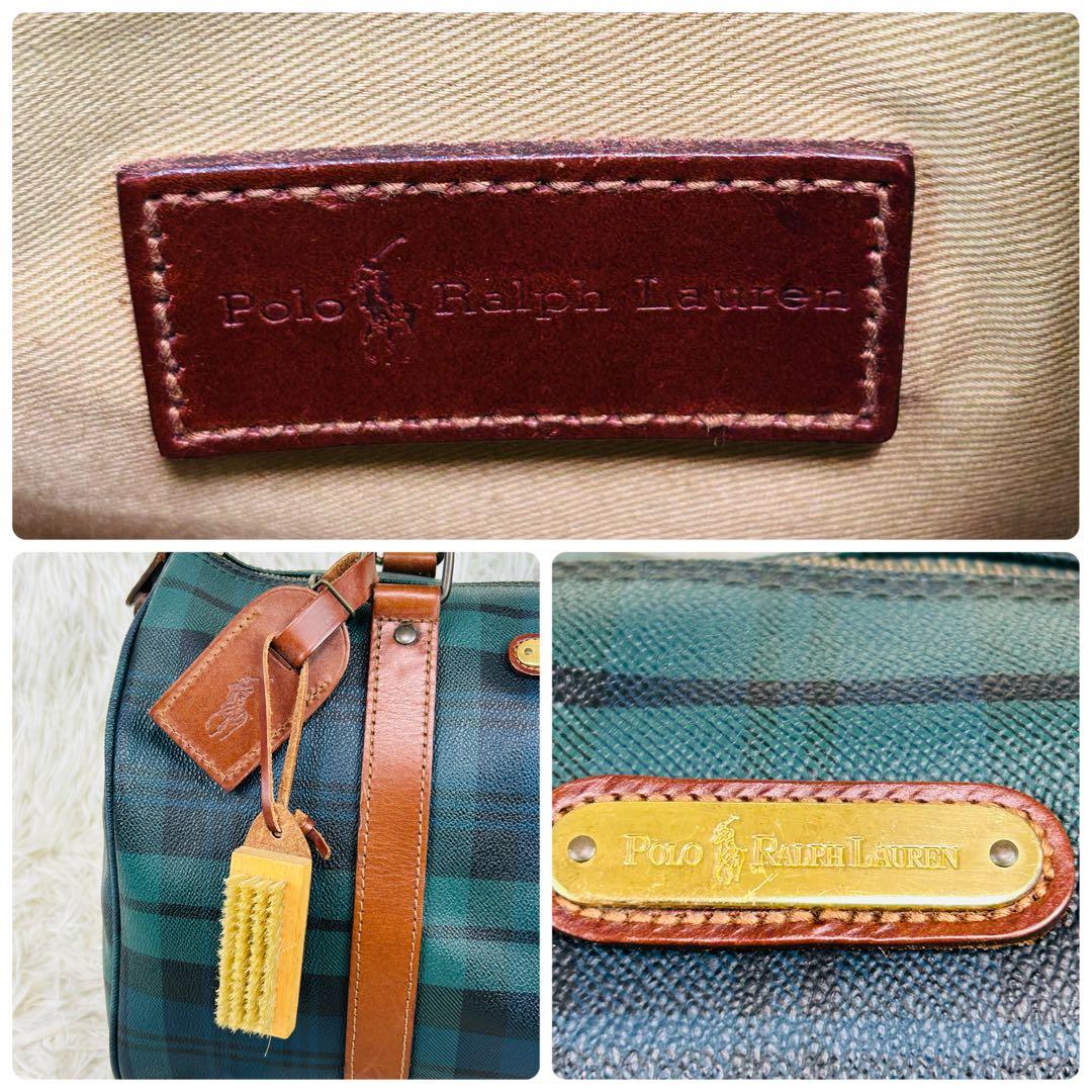 ✨美品 ポロラルフローレン ブラックウォッチ柄　ミニ ボストンバック