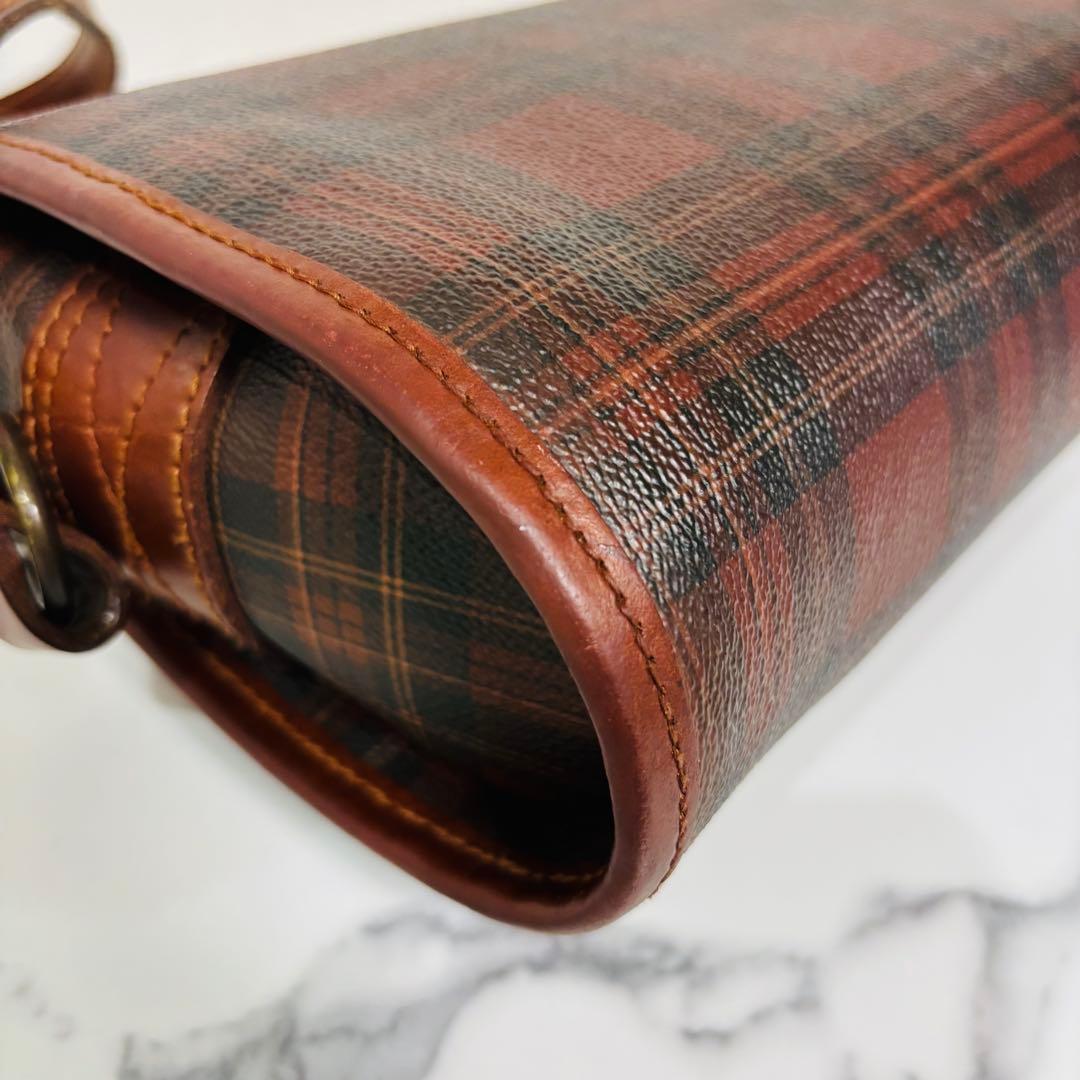 ヴィンテージ ポロ ラルフローレン チェック カバン ショルダーバッグ ブラウン