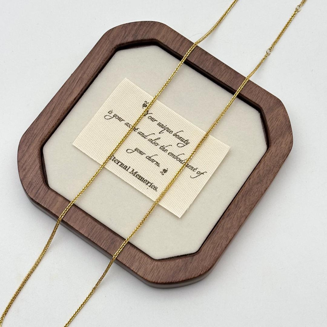 K18金 イエロー ゴールド ロマンティックツイストチェーンネックレス