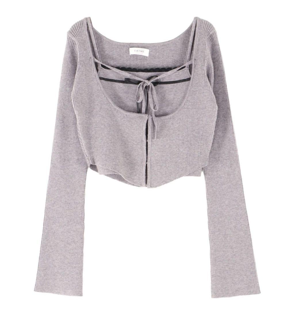 EATME バイカラーキャミニットアンサンブル グレー