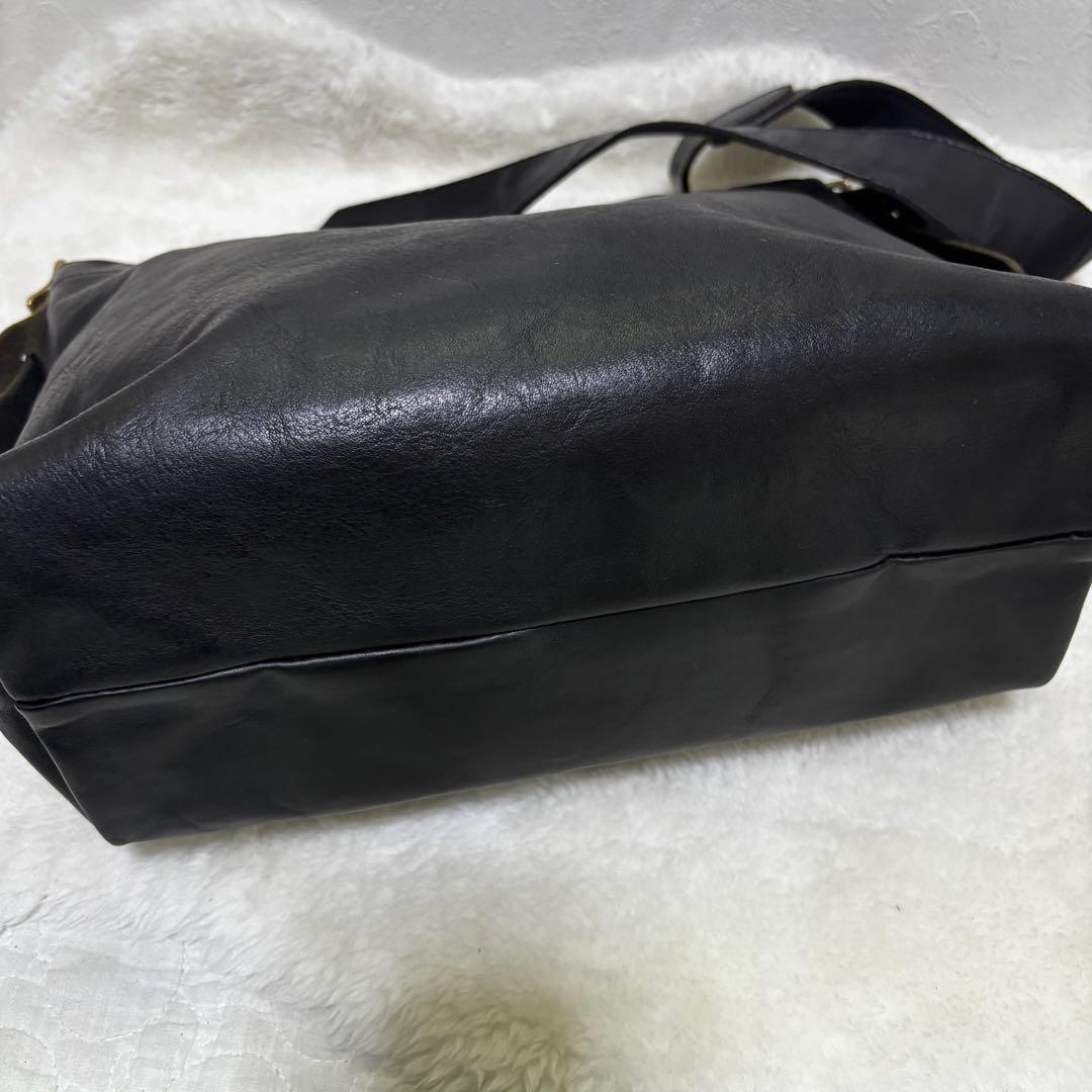 【希少】 SLOW スロウ ショルダーバッグ レザー ブラック　A4