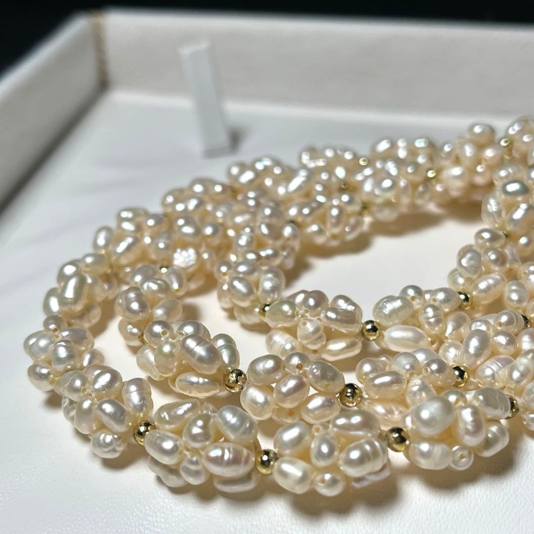 高級 ベビーパール 本真珠 ネックレス ブレスレット 5.0〜6.2㎜ M695