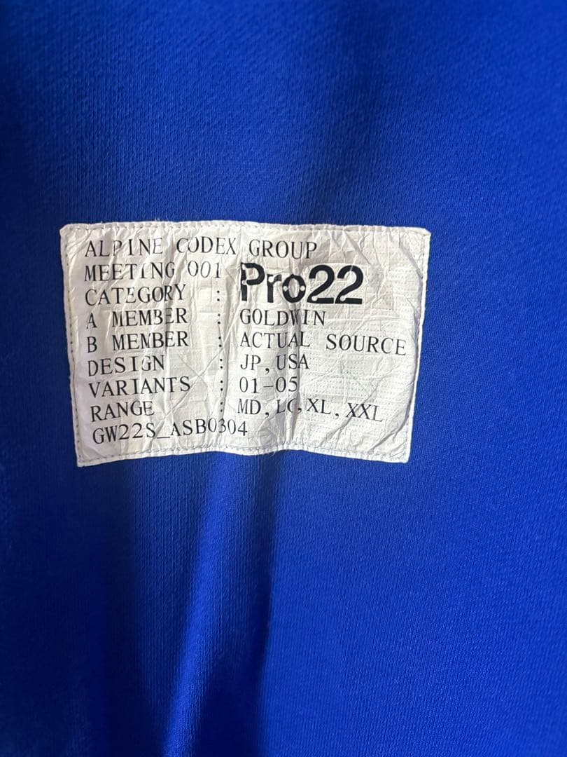 Goldwin Alpine Codex Group スウェット Mサイズ 青