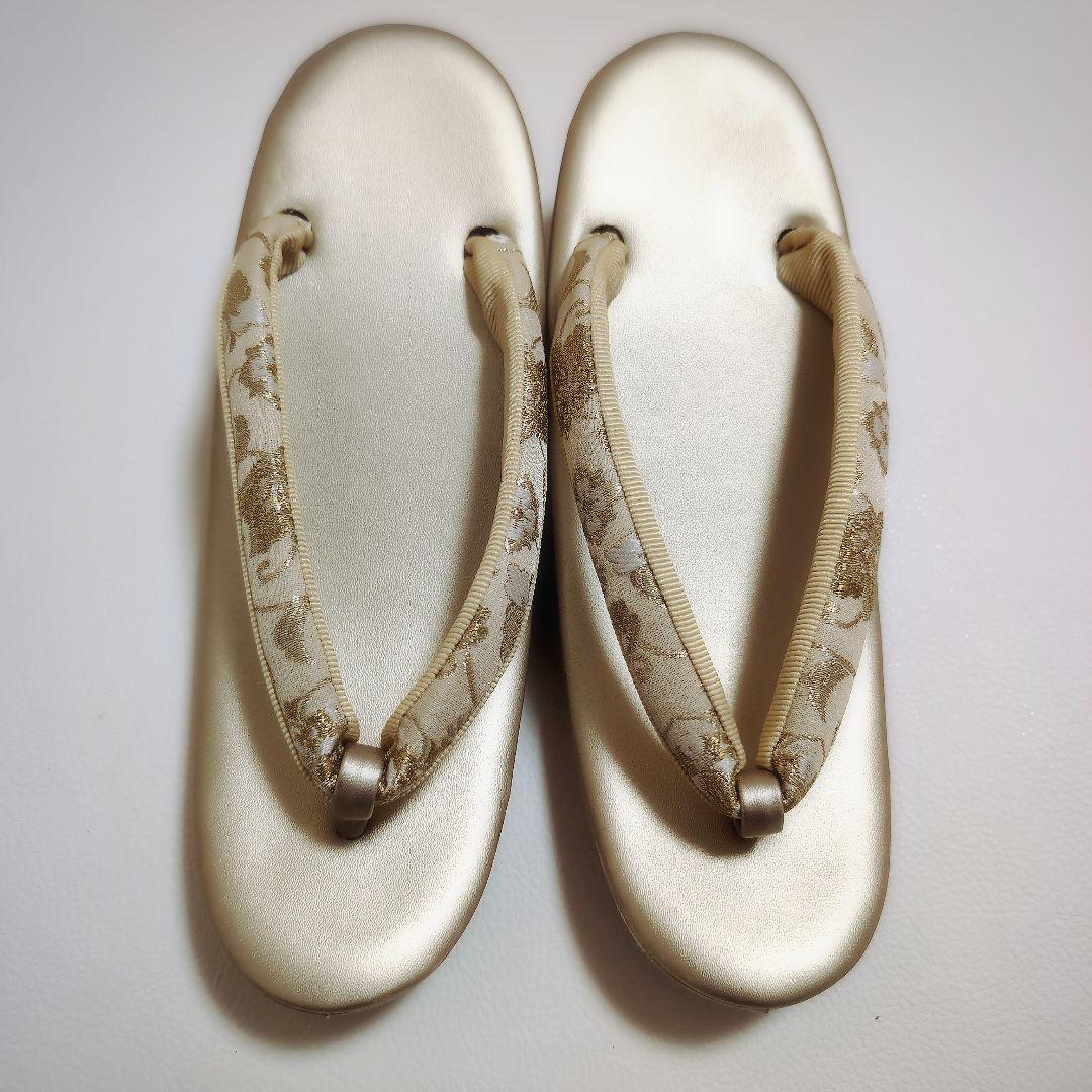 専用✨美品✨和装バッグ草履　セット　フォーマル　帯地　唐草　ゴールド　金