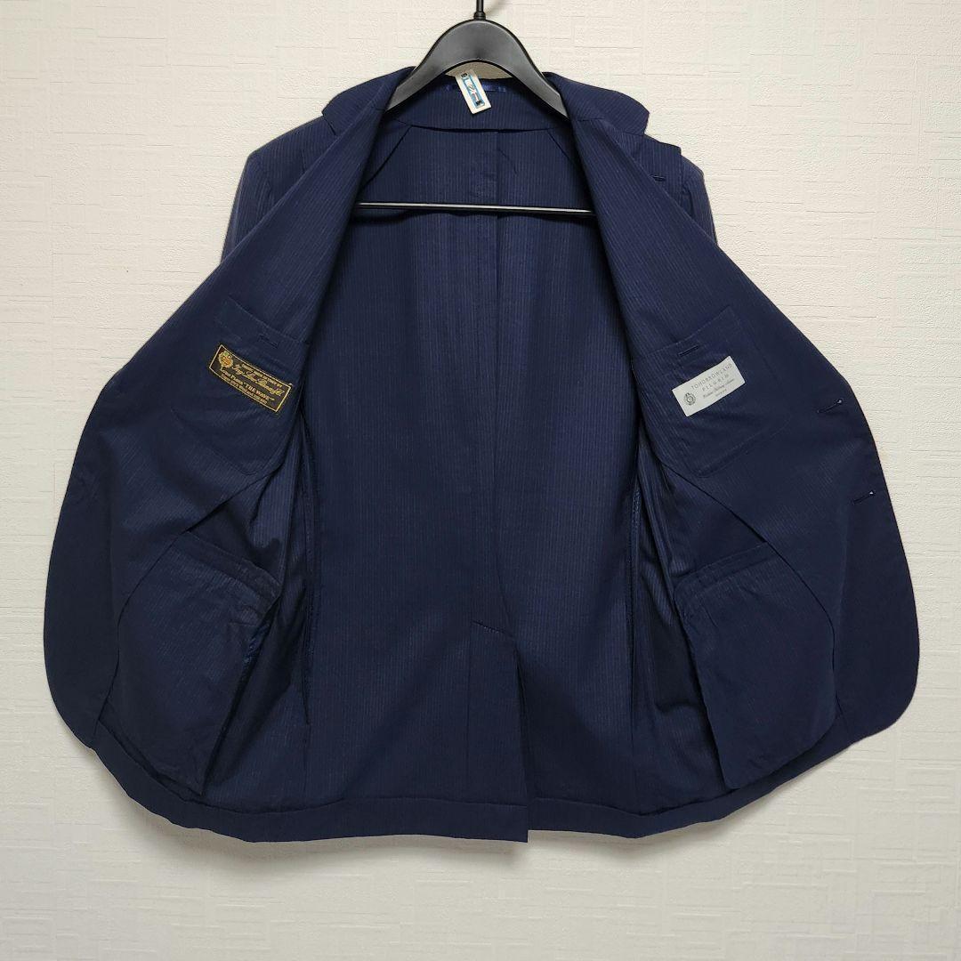 トゥモローランド　ピルグリム　ロロピアーナ　メンズ　スーツ　濃紺ブルー　シルク混