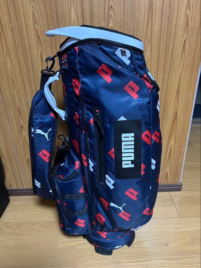 えこ　プーマ　キャディーバック　メンズ　ネイビー／レッド