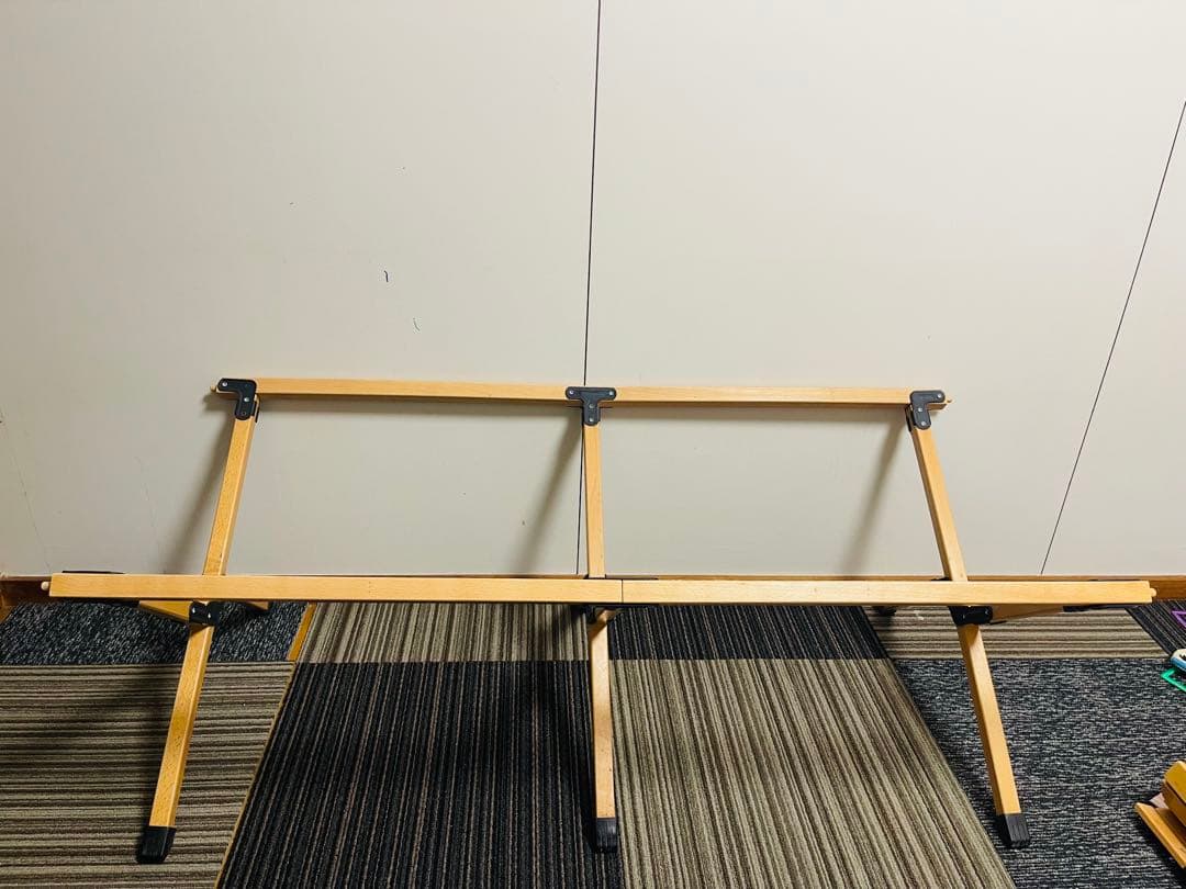 【良品】FIELDOOR ウッドロールトップテーブル 120cm