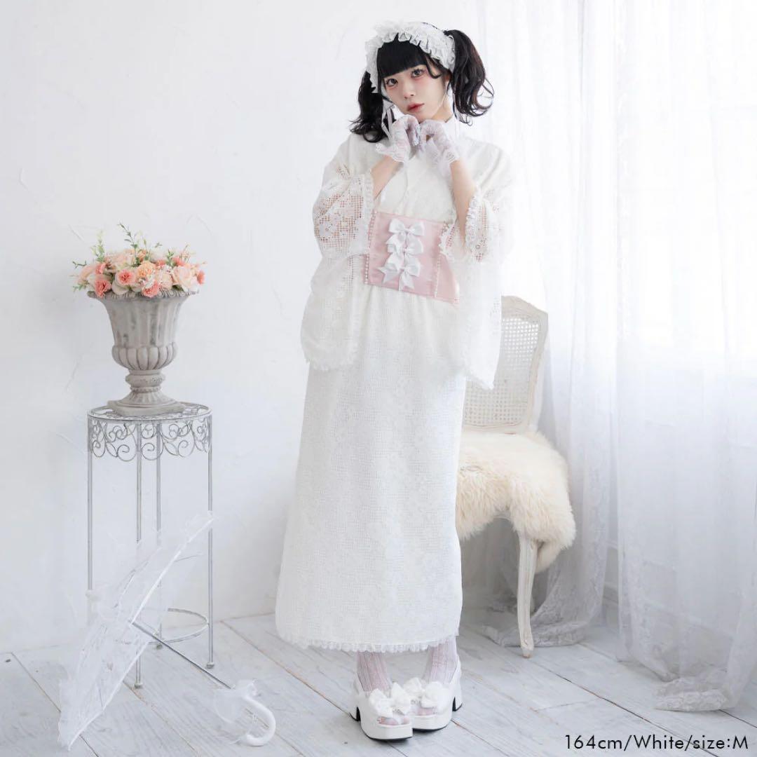 DearMyLove 総レースセットアップ浴衣 フリル総レースデザイン帯