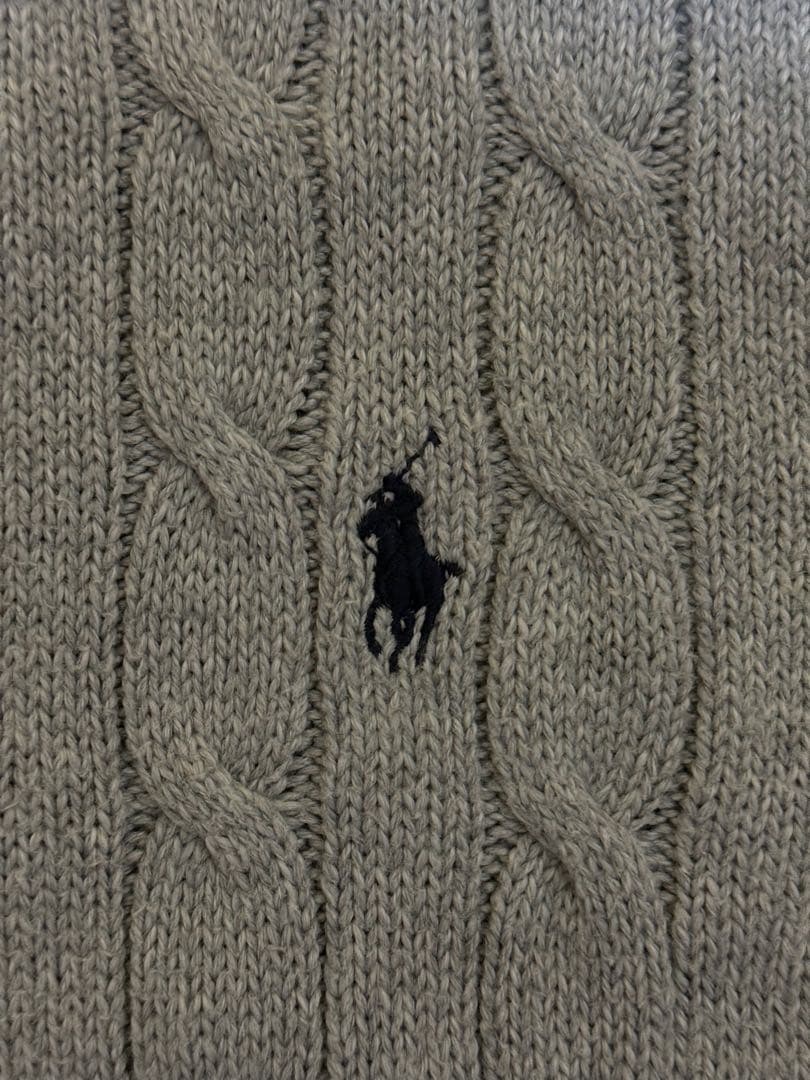 ポロラルフローレン　グレーケーブルニットセーター