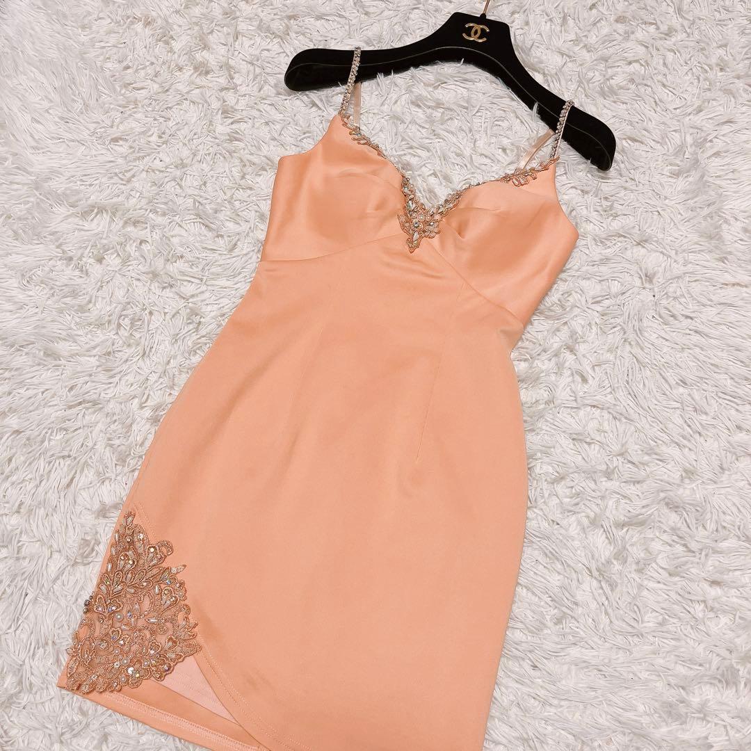 AR エンジェルアール キャミソール ビジュー タイト ミニ ドレス S