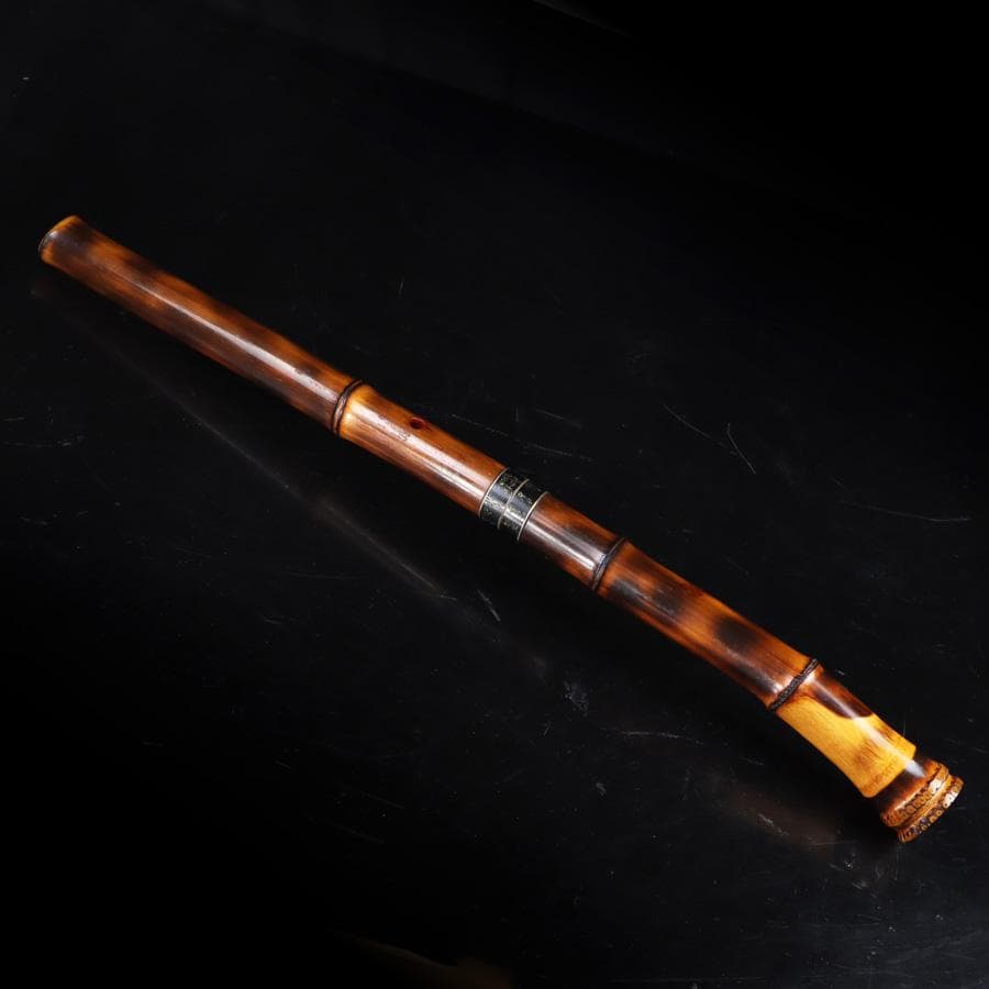 専用Y3279-6 琴古流 尺八 隆風 銀三線 螺鈿細工 全長69.5㎝ 　EE