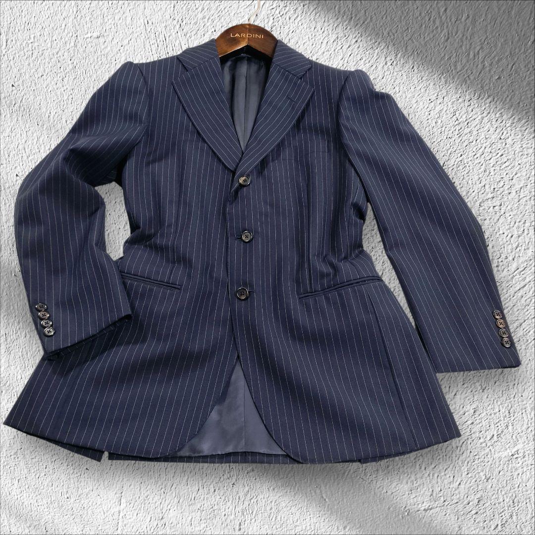 ②ポロラルフローレン ピンストライプ スーツ A5 ネイビー ブラック